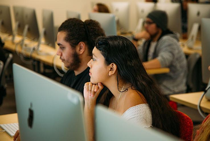 Students sitting at computers